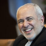Mohammad Javad Zarif, the foreign minister of Iran, smiling at a UN meeting in New York City/Drew Angerer/Getty Images