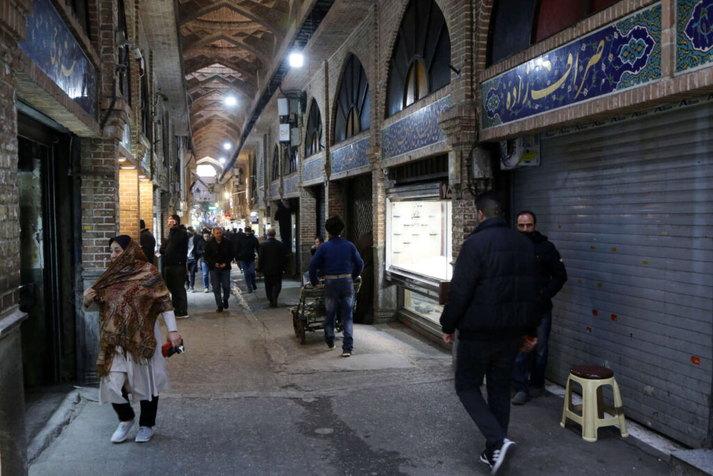 A view of a marketplace after shopkeepers went on a three-day shutter-down strike as part of Mahsa Amini protests in Tehran, Iran, on December 6, 2022. FATEMEH BAHRAMI / ANADOLU AGENCY VIA GETTY IMAGES