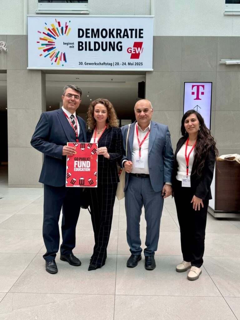 Esmail Abdi attending National Teachers Union conference, Berlin, 2025