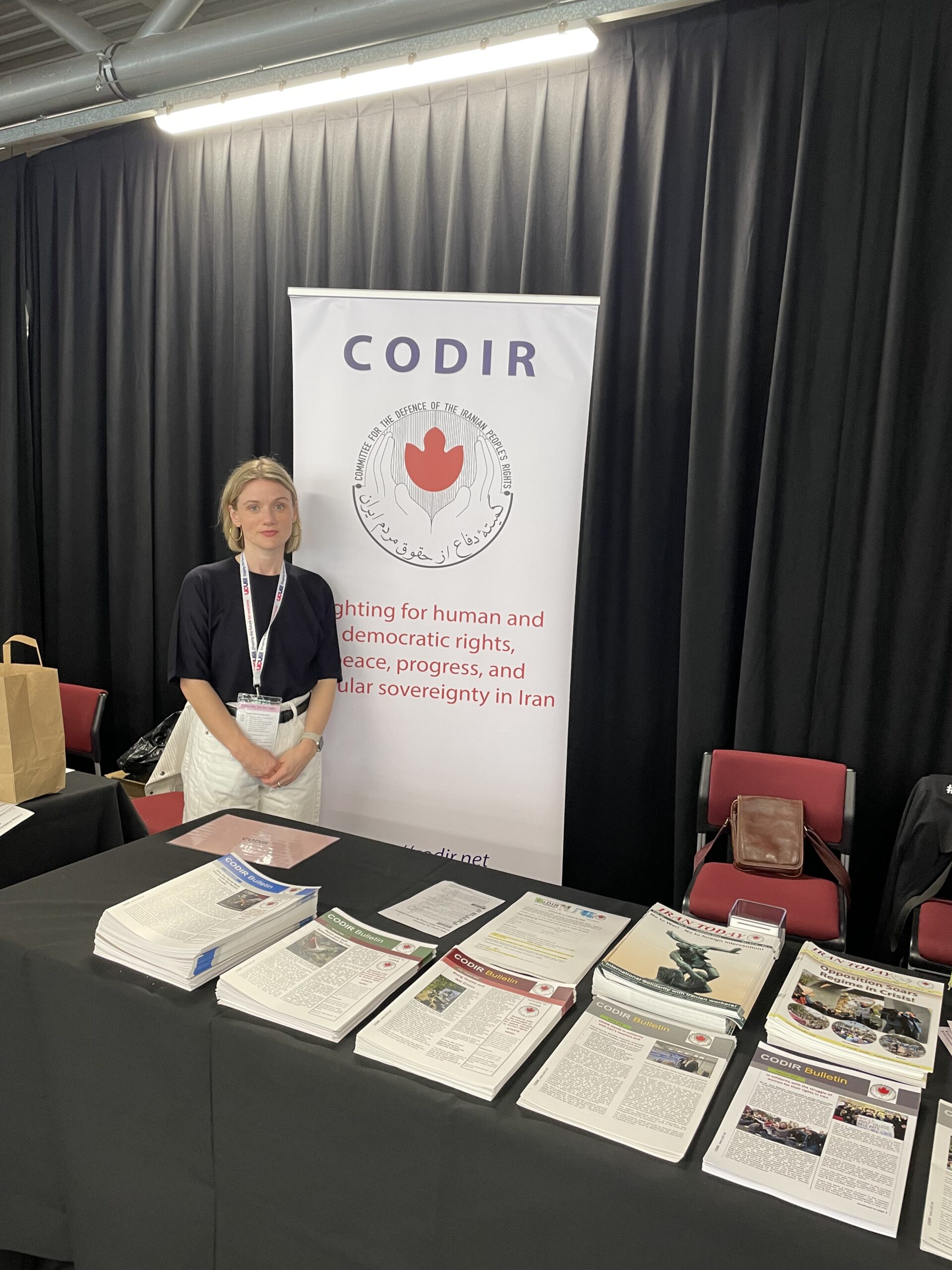 Dr Jo Grady, General Secretary of UCU visiting CODIR stand at the Congress