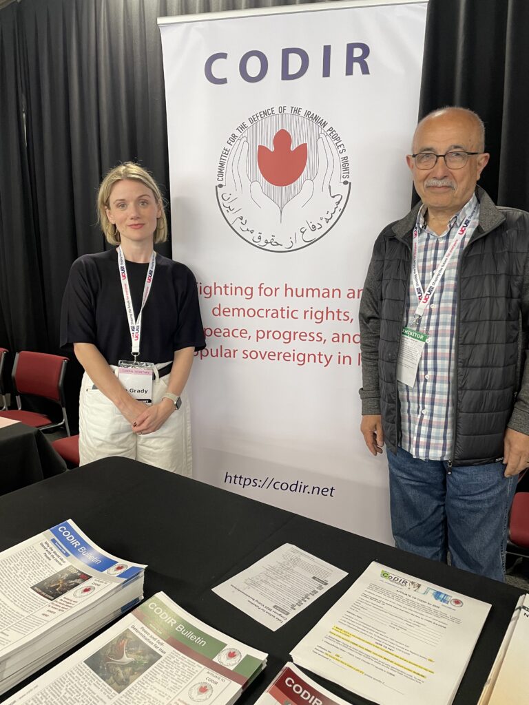 Dr Jo Grady with Jamshid Ahmadi, Assistant General Secretary of CODIR